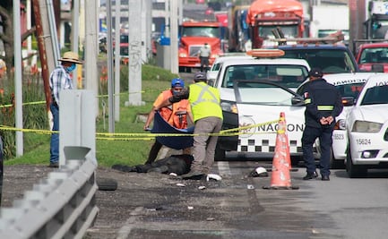 Motociclista muere tras chocar en carretera federal México - Toluca