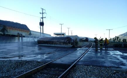Choca tren con pipa de gas en Nuevo León; un herido