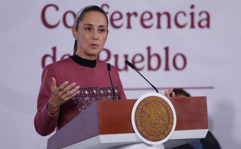 Presidenta Claudia Sheinbaum durante “La Mañanera del Pueblo” desde Palacio Nacional (30/07/2026). Foto: Fernanda Rojas / EL UNIVERSAL