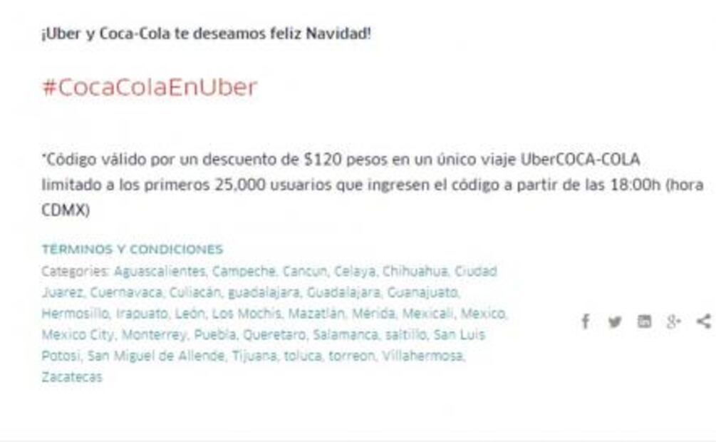 Se quejan por limitación de promoción de Uber y Coca Cola