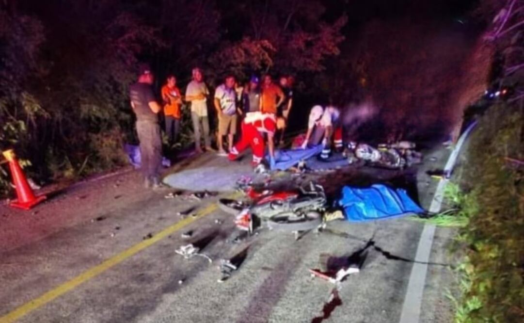 Choque de motocicletas en Yucatán deja cuatro muertos (17/08/2025). Foto: Especial