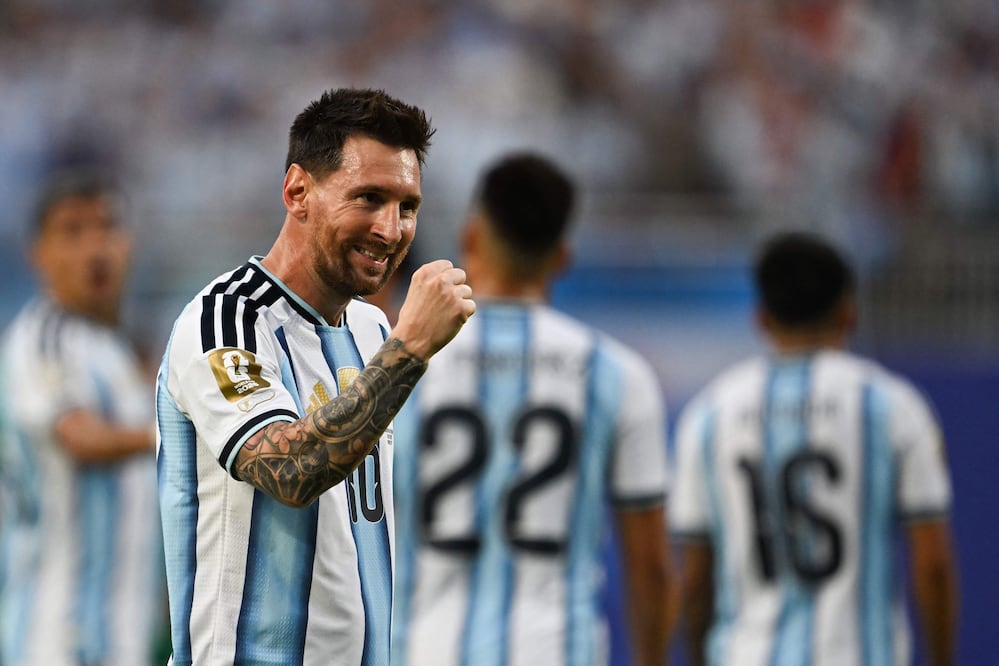 Messi festeja su gol contra Argelia / Foto: AFP