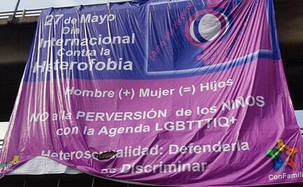 Critican manta con llamado a conmemorar "Día de la Heterofobia"