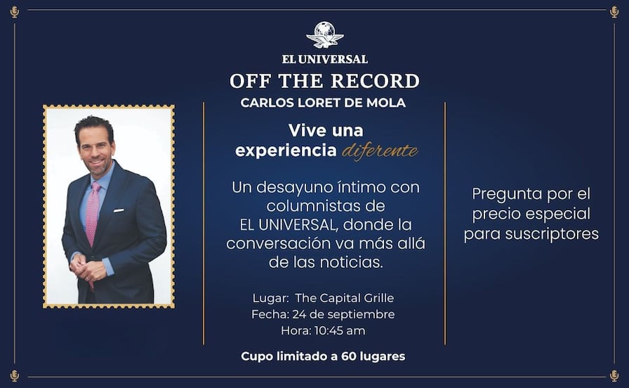 “Off The Record” tercera edición: desayuna junto a Carlos Loret de Mola