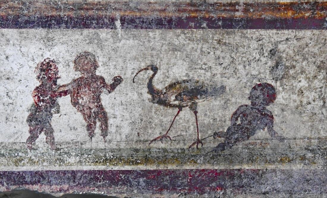 Fresco que será restaurado en el sitio arqueológico de Pompeya. Foto: EFE/ Ciro Fusco