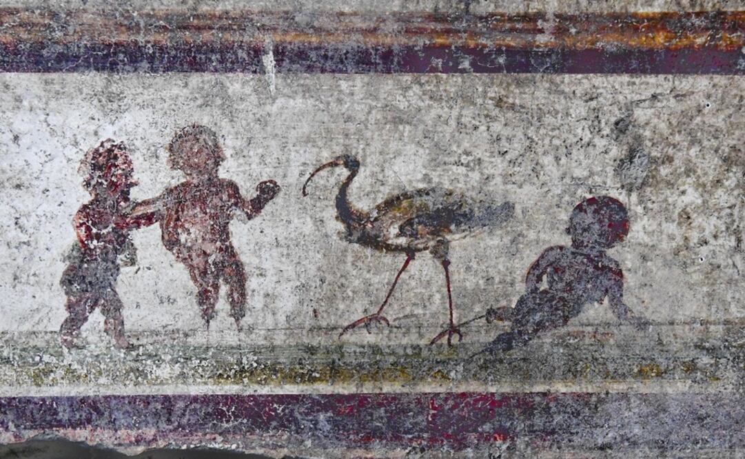 Fresco que será restaurado en el sitio arqueológico de Pompeya. Foto: EFE/ Ciro Fusco