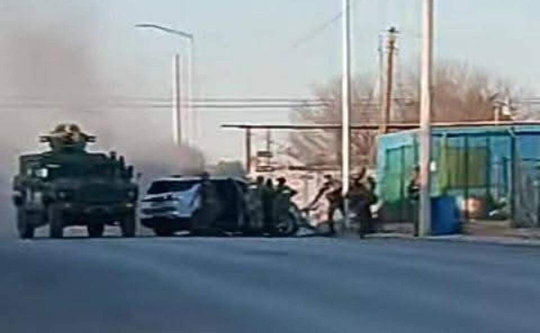 El enfrentamiento entre militares y sujetos armados ocurrió en la colonia Solidaridad en Nuevo Laredo, Tamaulipas (01/02/2025). Foto: Especial