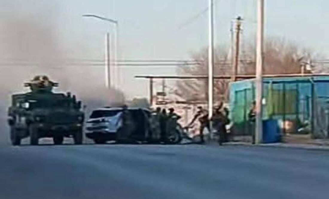 El enfrentamiento entre militares y sujetos armados ocurrió en la colonia Solidaridad en Nuevo Laredo, Tamaulipas (01/02/2025). Foto: Especial