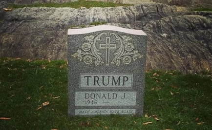 Tombstone for Donald Trump appears in NYC's Central Park 