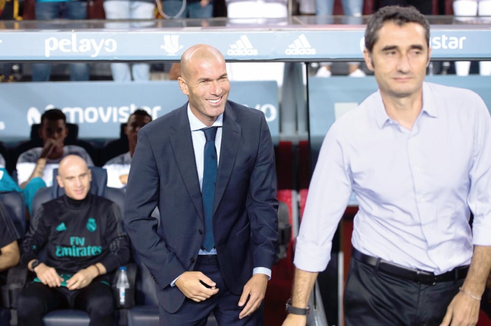 Zinedine Zidane y Ernesto Valverde, en un duelo de orgullos (ALEX CAPARROS. GETTY IMAGES)
