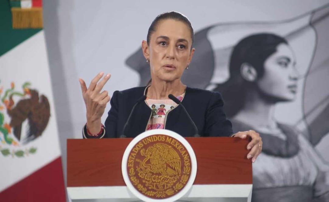 La presidenta Claudia Sheinbaum durante la mañanera del 4 de diciembre del 2025. Foto: Luis Camacho / EL UNIVERSAL