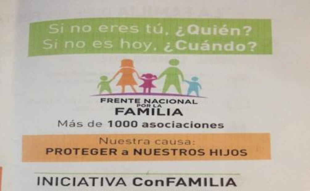 Frente por La Familia alista marcha contra de bodas gay en Edomex