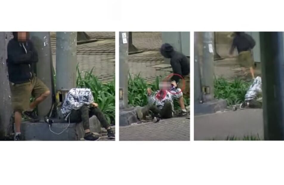 VIDEO: Captan a asaltante sometiendo a joven para robarle su celular en inmediaciones del Metro Cuauhtémoc