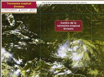 Tormenta tropical Ernesto se forma en el Atlántico, lejos de costas mexicanas