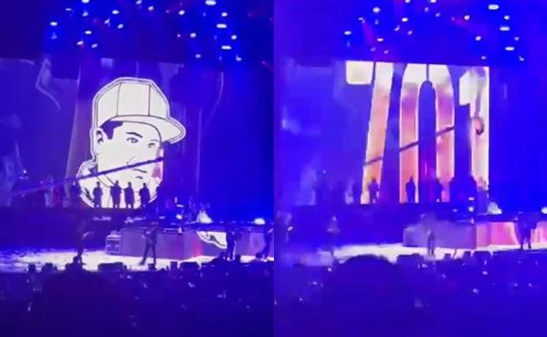 Además de “El Mencho”, Los Alegres del Barranco rinden homenaje a “El Chapo” Guzmán en concierto. Foto: Captura de video