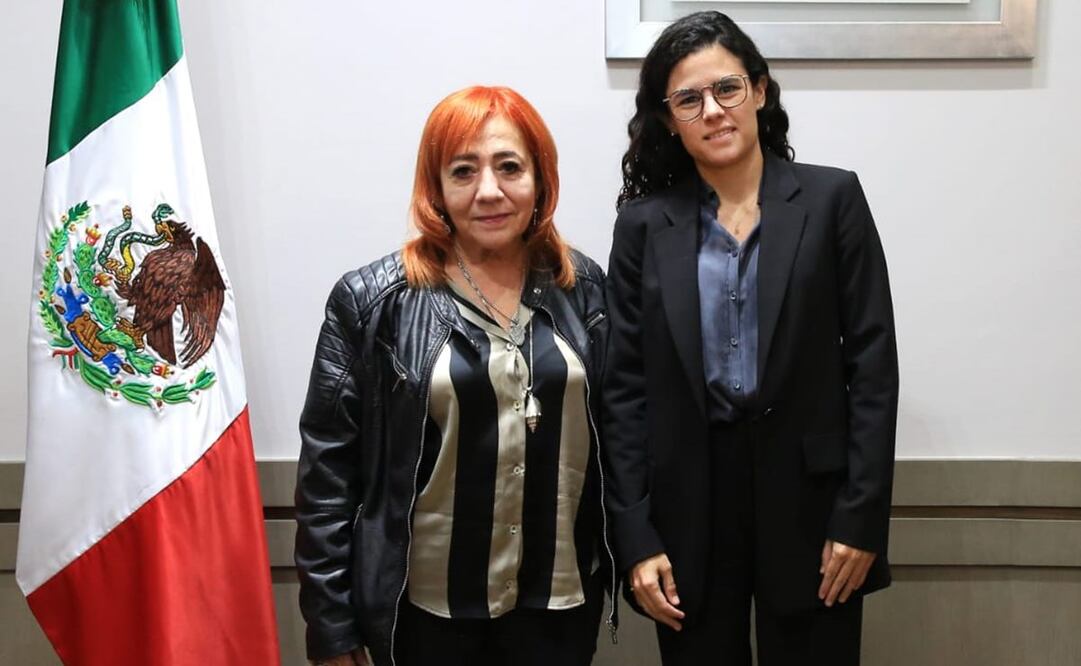 Secretaria de Gobernación, Luisa María Alcalde recibe en su oficina a la titular de la CNDH, Rosario Piedra Ibarra. Foto: Segob