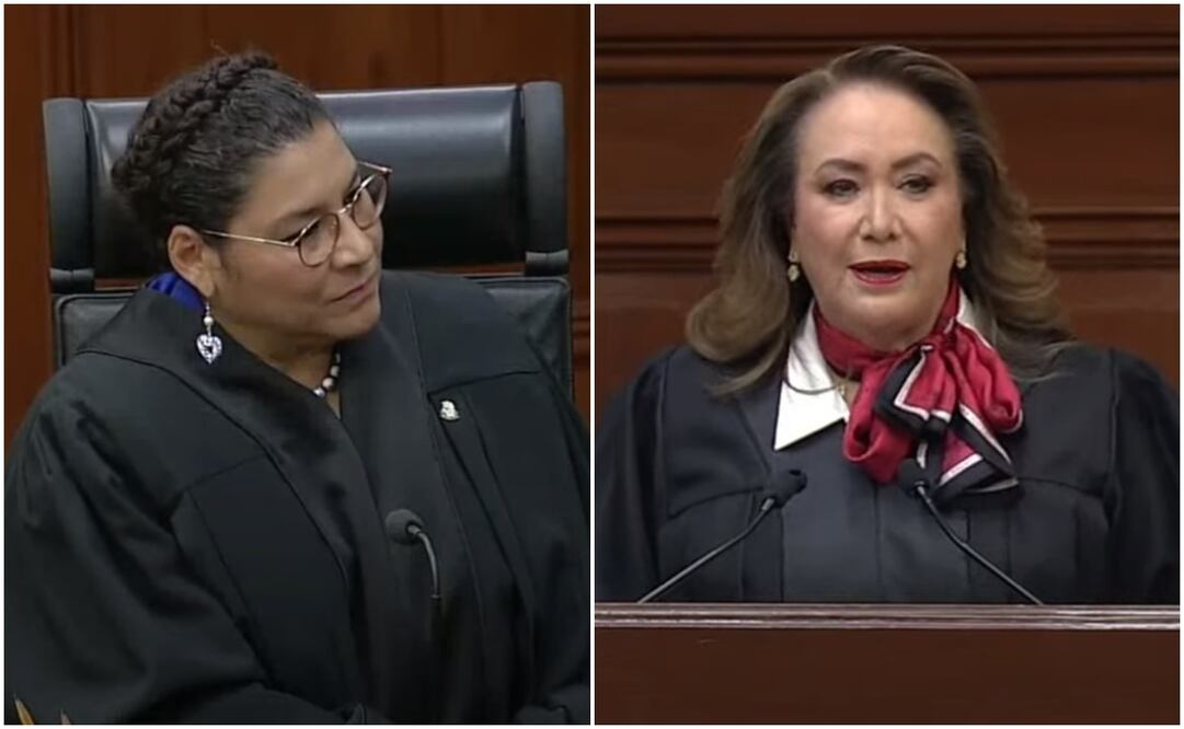 La ministra Yasmín Esquivel dio la bienvenida a Lenia Batres a la Corte. Foto: Captura