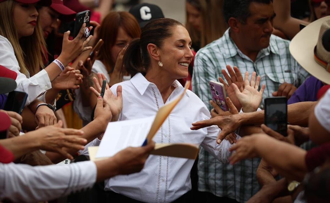 Claudia Sheinbaum Pardo, encabeza mítin en el municipio de Gómez Palacio, Durango, ante cientos de simpatizantes de Morena, PT y Partido Verde. Foto: Diego Simón Sánchez. EL UNIVERSAL