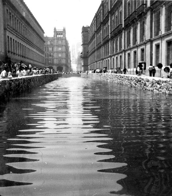 Cuando había canoas en el Centro Histórico