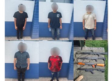 Elementos del Ejército capturan a 6 sujetos en dos hechos distintos en Culiacán; les decomisan armas blancas y de fuego