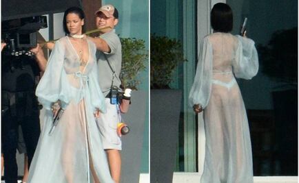 Rihanna filma video sin sostén y con un arma