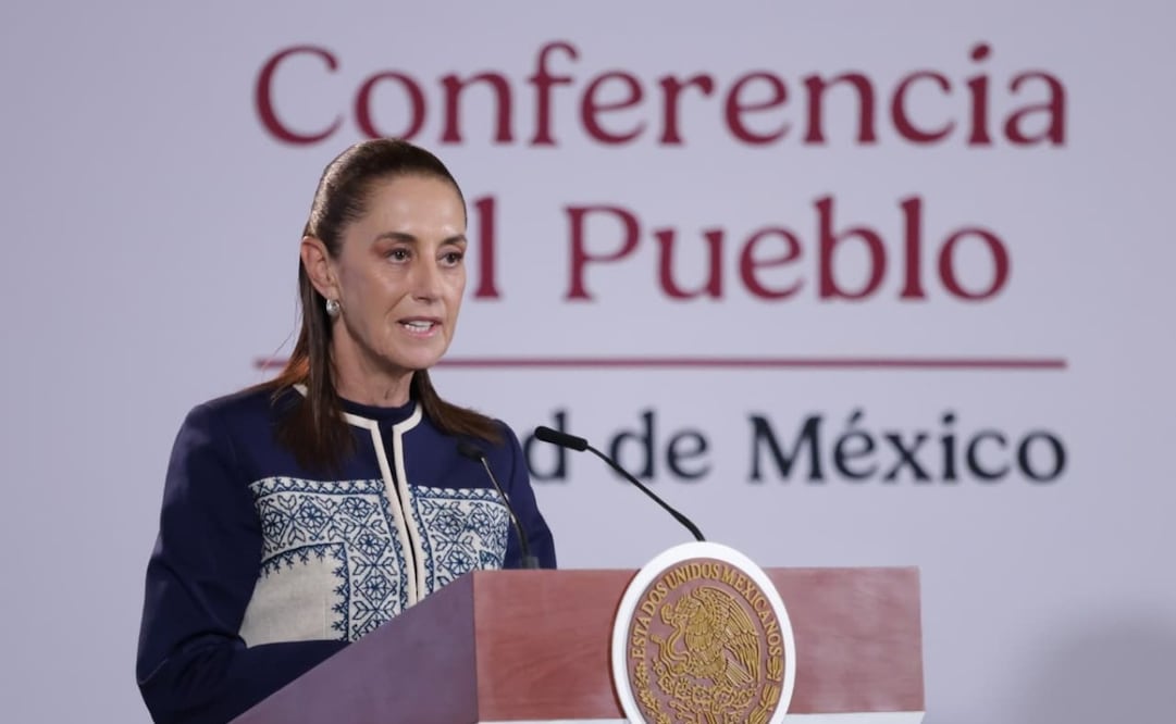 La presidenta Claudia Sheinbaum en la conferencia matutina del 14 de septiembre de 2026 en Palacio Nacional. Foto: Fernanda Rojas/EL UNIVERSAL