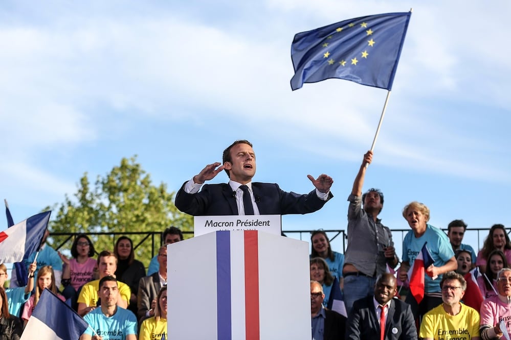 El candidato a la presidencia de Francia por el movimiento 'En Marche!' (Onwards!) Emmanuel Macron (Foto:EFE)