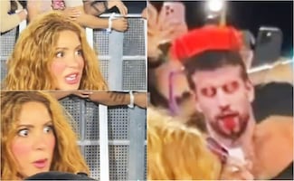Viralizan reacción de Shakira al ver una cartel con la foto de Piqué en uno de sus conciertos 