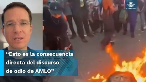 Ricardo Anaya condena quema de imagen de la ministra Norma Piña en mitin de AMLO