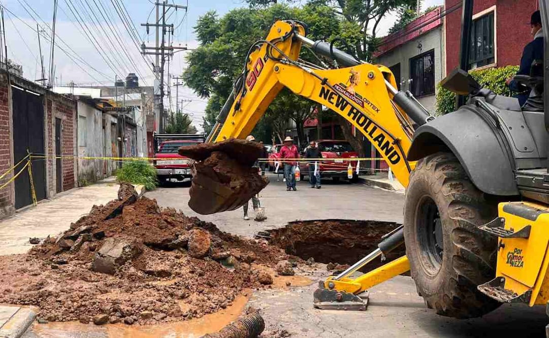 La medida aproximada del socavón es de cinco metros de diámetro y dos metros de profundidad. Foto: Especial