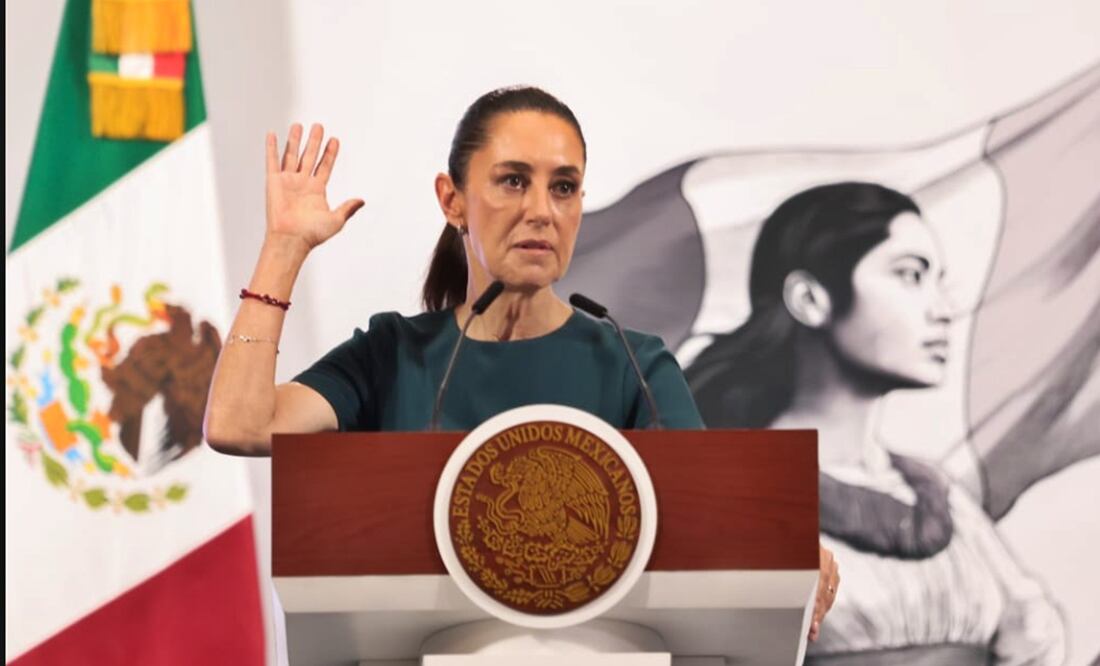 La presidenta Claudia Sheinbaum en la mañanera del 16 de mayo de 2025. Foto: Axel Sánchez/EL UNIVERSAL