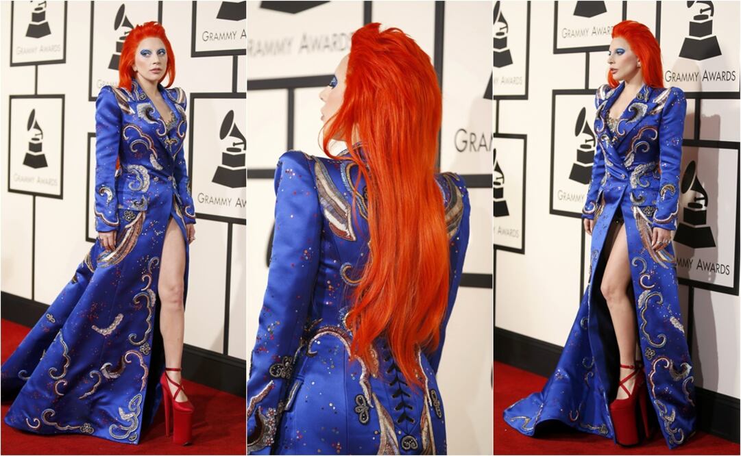Aunque ya se había mostrado más elegante en otras galas, Lady Gaga volvió a sus antiguas costumbres y lució así  FOTO: Reuters