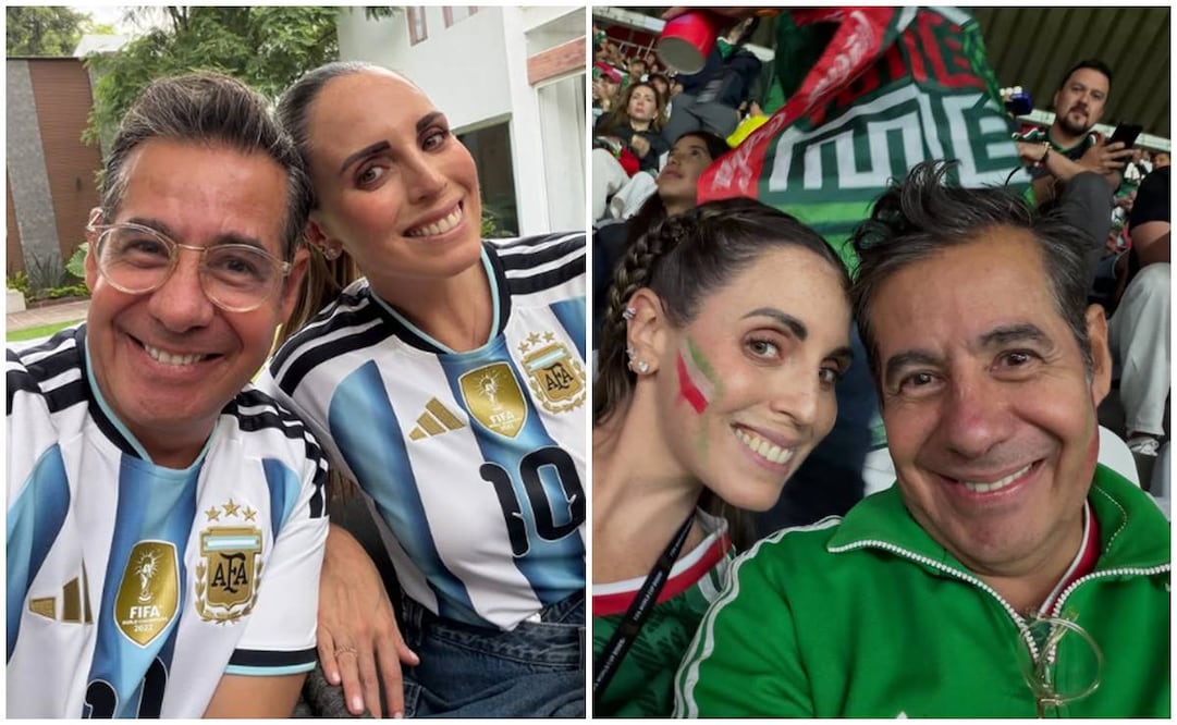Yordi Rosado y su novia Melissa Mochulske se pusieron la playera de México y de Argentina en este Mundial.