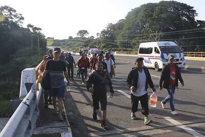 Tercera caravana migrante llega a Tapachula, Chiapas