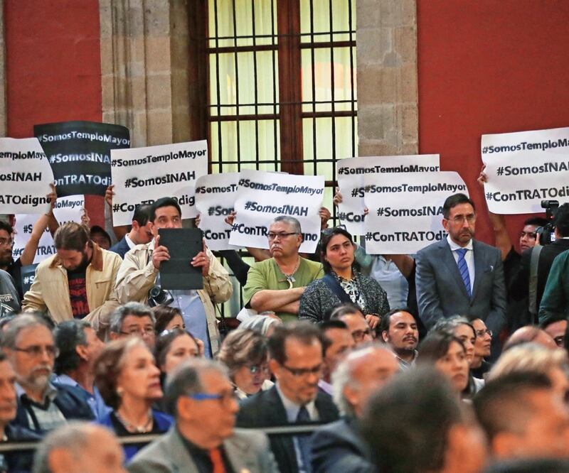 Manifestación del movimiento Ya Págame INAH, el año pasado. Foto: ARCHIVO EL UNIVERSAL