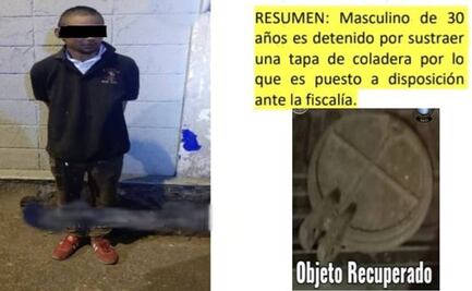 Detienen a sujeto que intentaba robar tapa de una coladera en Iztacalco