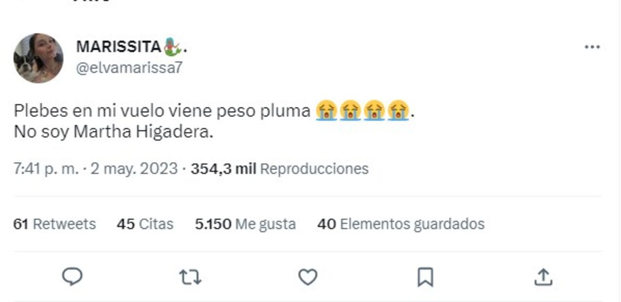 La usuaria se mostró entusiasmada al ver a Peso Pluma. Foto: Twitter