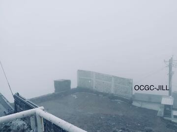 Reportan caída de aguanieve en el Cofre de Perote en Veracruz