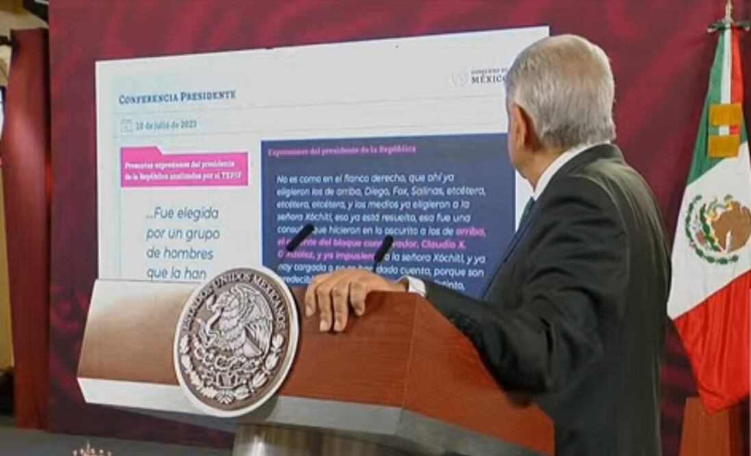 En su conferencia mañanera de este lunes, López Obrador dijo que esta resolución del INE “muestra de cuerpo entero” y exhibe a los integrantes del Tribunal Electoral. Foto: Especial