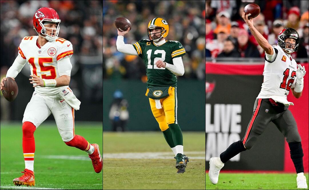 Mahomes, Rodgers y Brady, algunos de los que vinieron al mundo antes de 1996. FOTO: ESPECIAL
