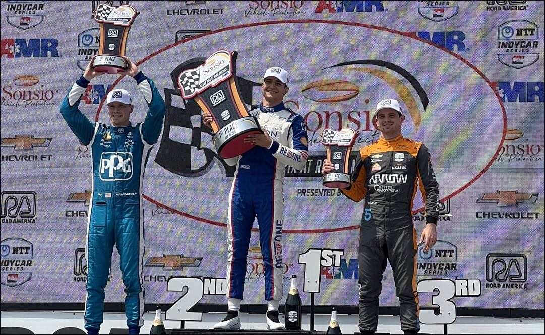 Patricio O'Ward se quedó con el tercer lugar en el Gran Premio de Road America en Wisconsin / FOTO: @ArrowMcLaren