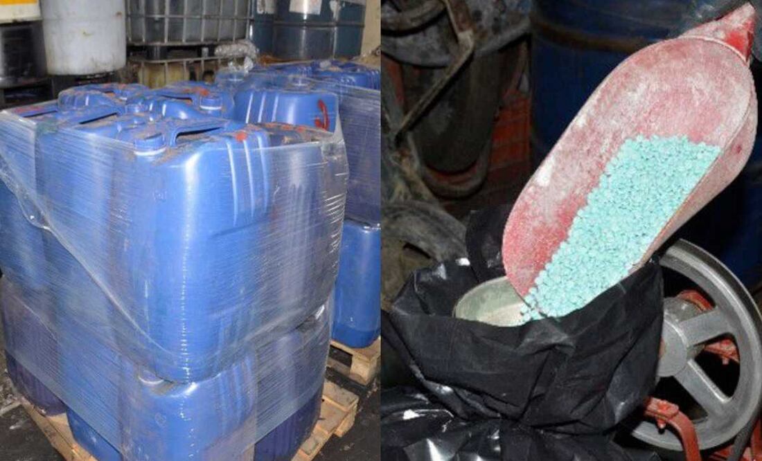 FGR destruye en el Estado de México más de 440 mil pastillas de fentanilo. Fotos: Especiales