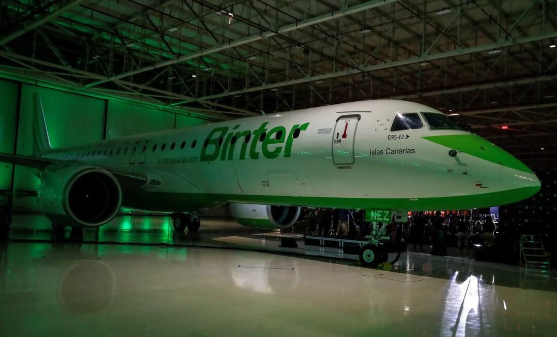 Foto de archivo de la entrega del primer avión Embraer E195-E2 de la flota de Binter, en la sede de la empresa brasileña en el estado de São Paulo (Brasil). Imagen ilustrativa. Foto: EFE
