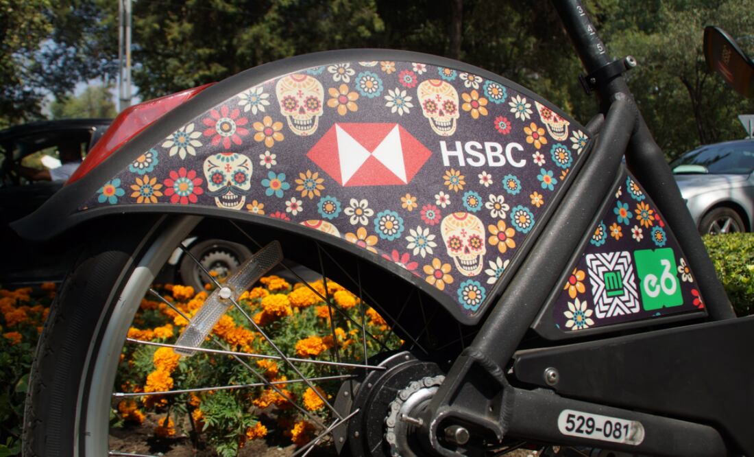 El Sistema de Bicicletas Públicas Ecobici se suma a los festejos por el Día de Muertos (23(10/2024). Foto: Especial