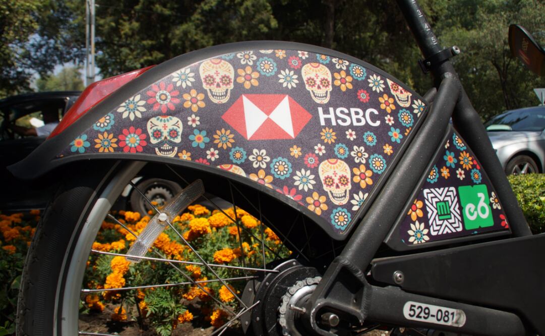 El Sistema de Bicicletas Públicas Ecobici se suma a los festejos por el Día de Muertos (23(10/2024). Foto: Especial