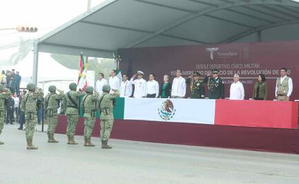 Participan más de 2 mil personas en desfile cívico-deportivo militar de la Revolución en Tamaulipas