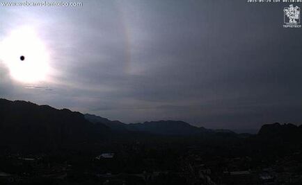 Webcam capta halo solar ahora en Tepoztlán