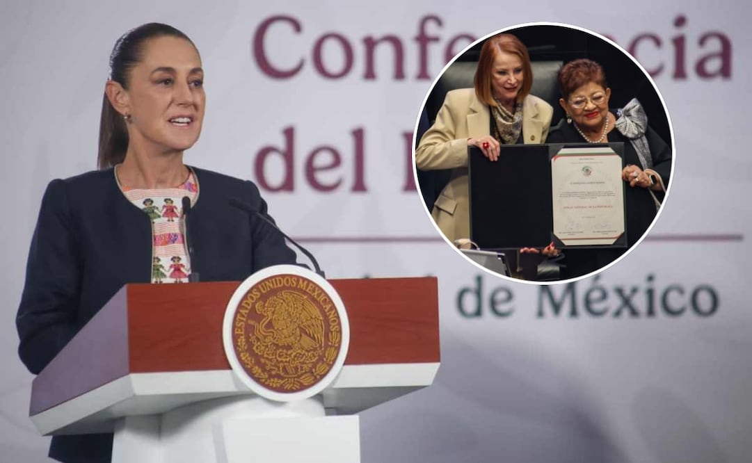 La presidenta Claudia Sheinbaum durante la mañanera del 4 de diciembre del 2025. El pleno del Senado de la República eligió a Ernestina Godoy como la nueva titular de la Fiscalía General de la República. Fotos: Luis Camacho / EL UNIVERSAL