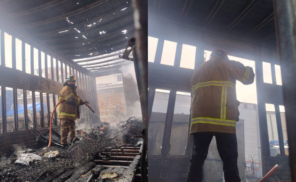 Se queman dos contenedores en la Central de Abasto
Foto: Especial.