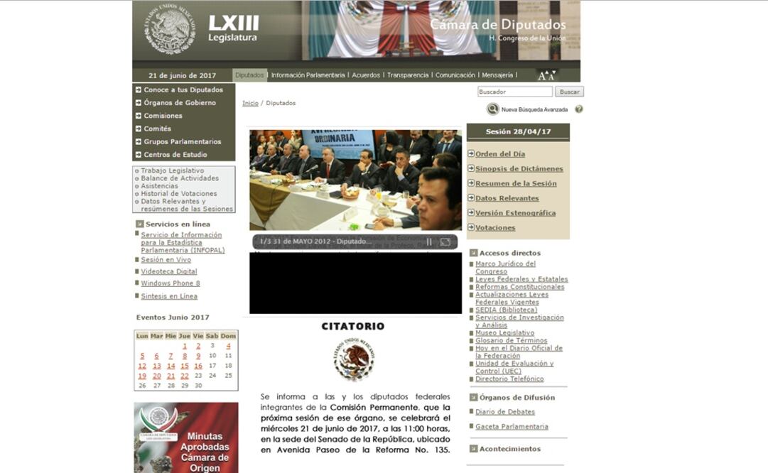 El portal de la Cámara de Diputados ha sido blanco de distintos ataques en los últimos años. /Especial